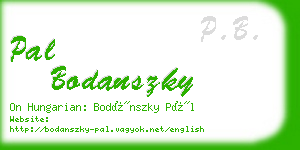 pal bodanszky business card